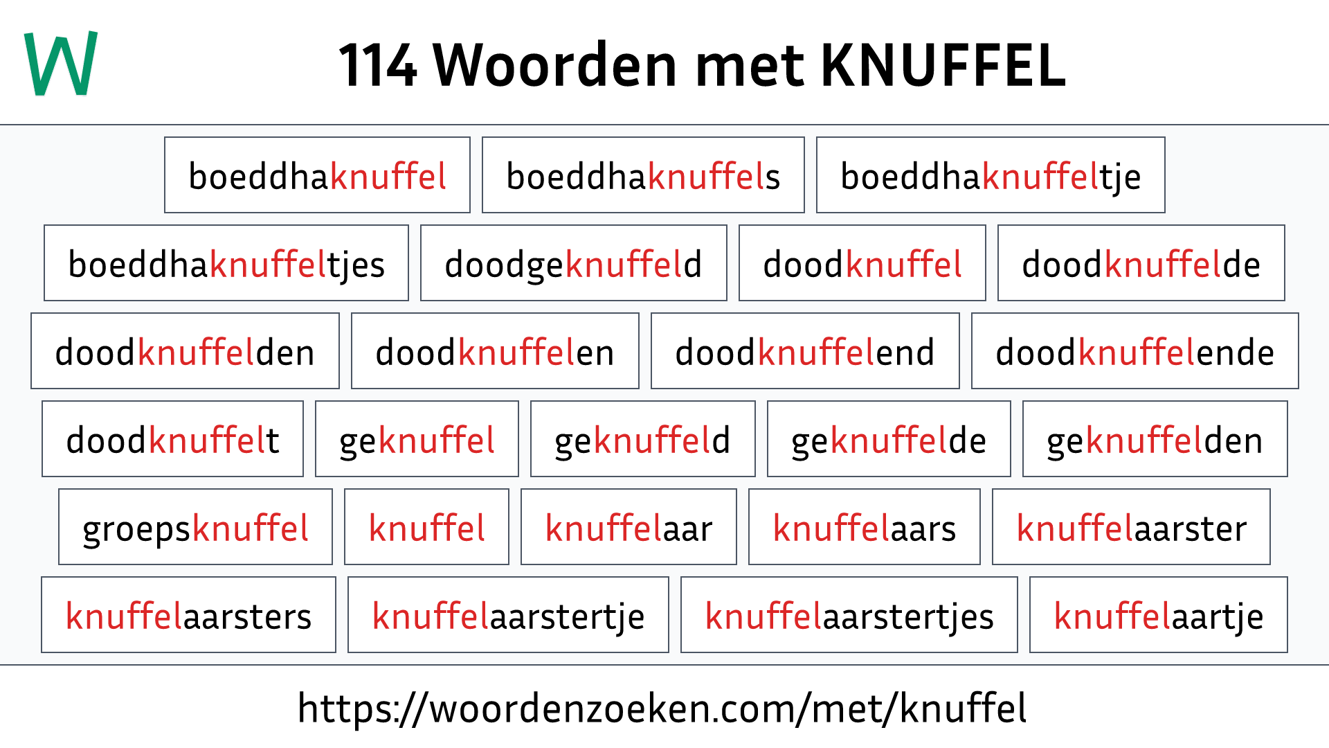 Woorden met KNUFFEL