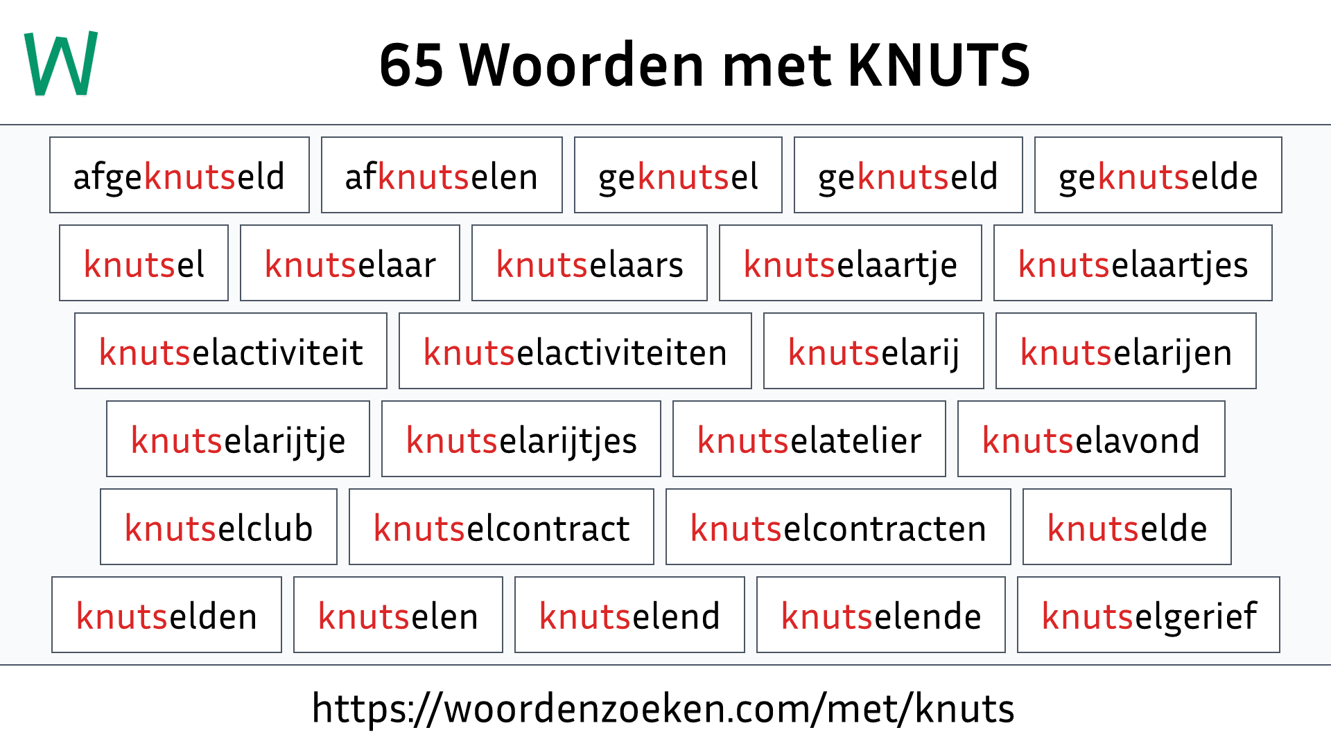 Woorden met KNUTS