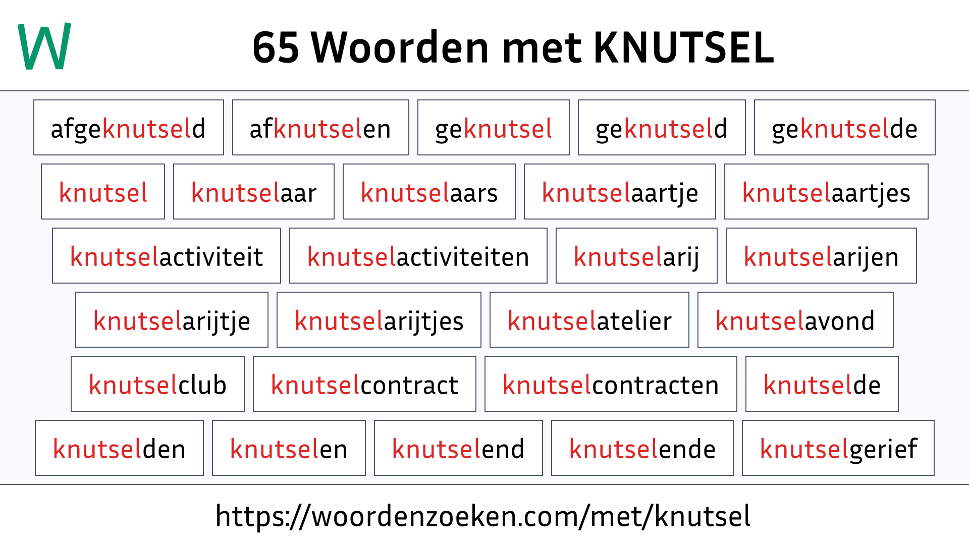 Woorden met KNUTSEL