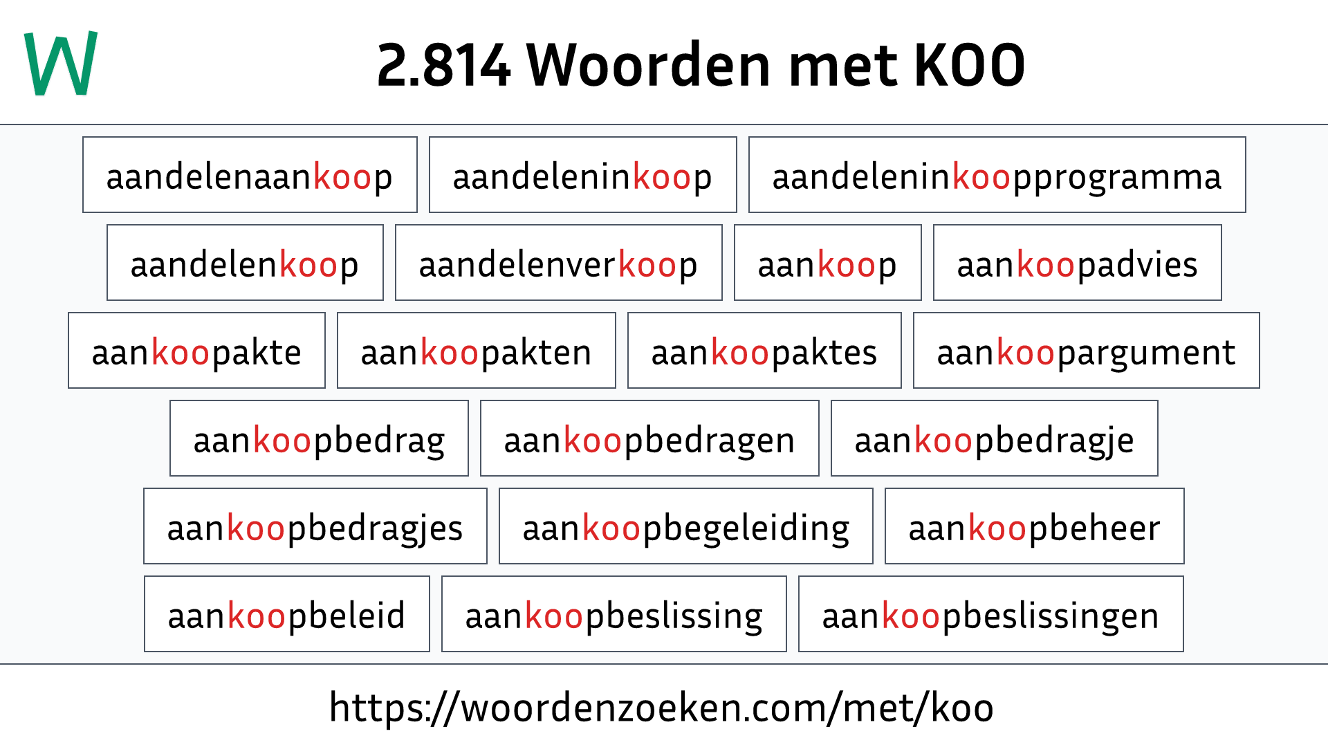 Woorden met KOO