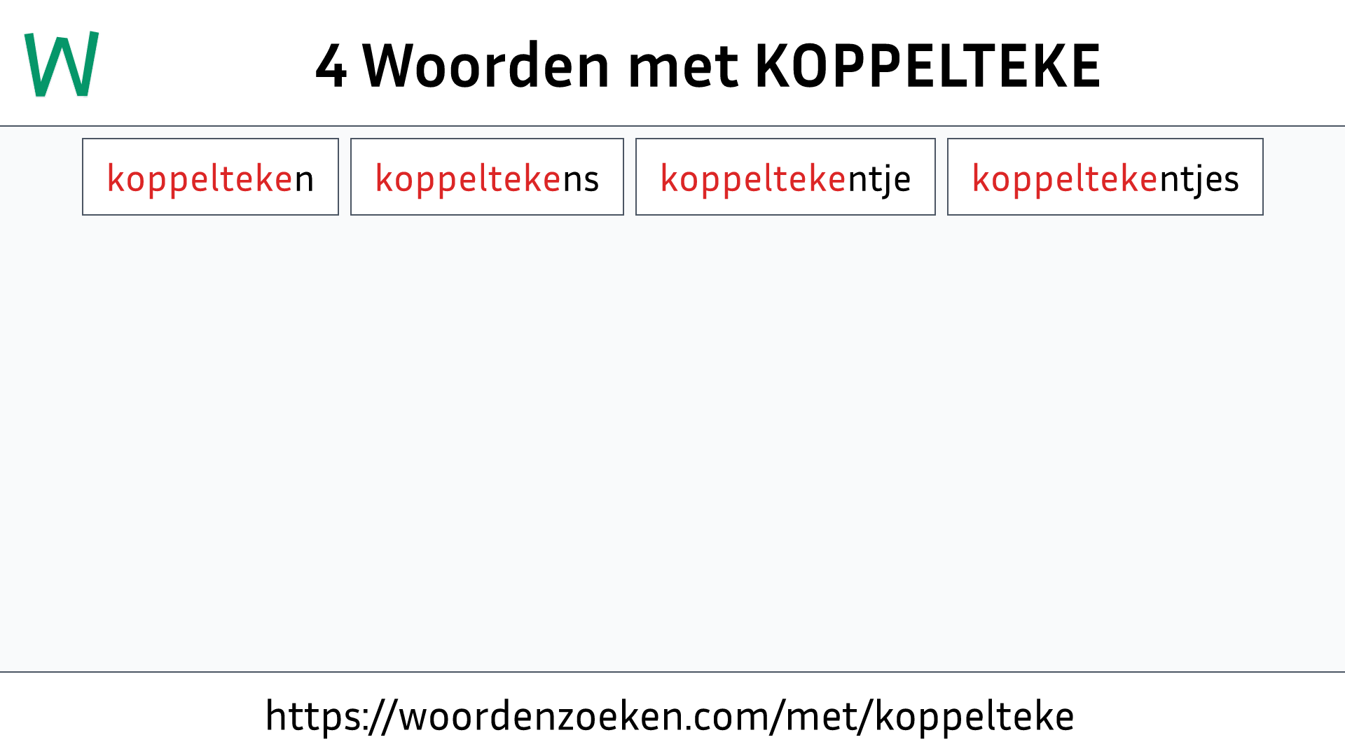 Woorden met KOPPELTEKE