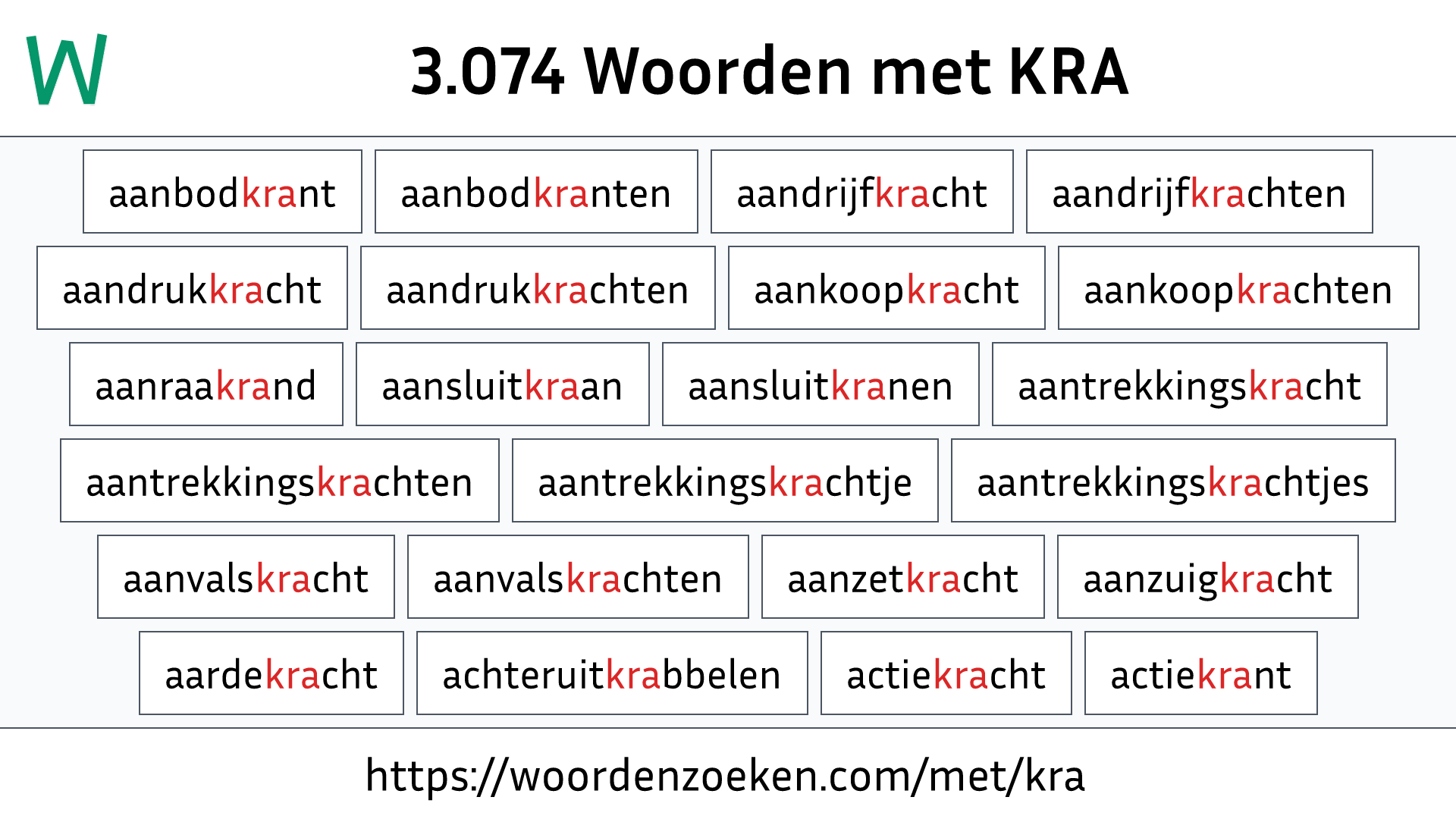 Woorden met KRA