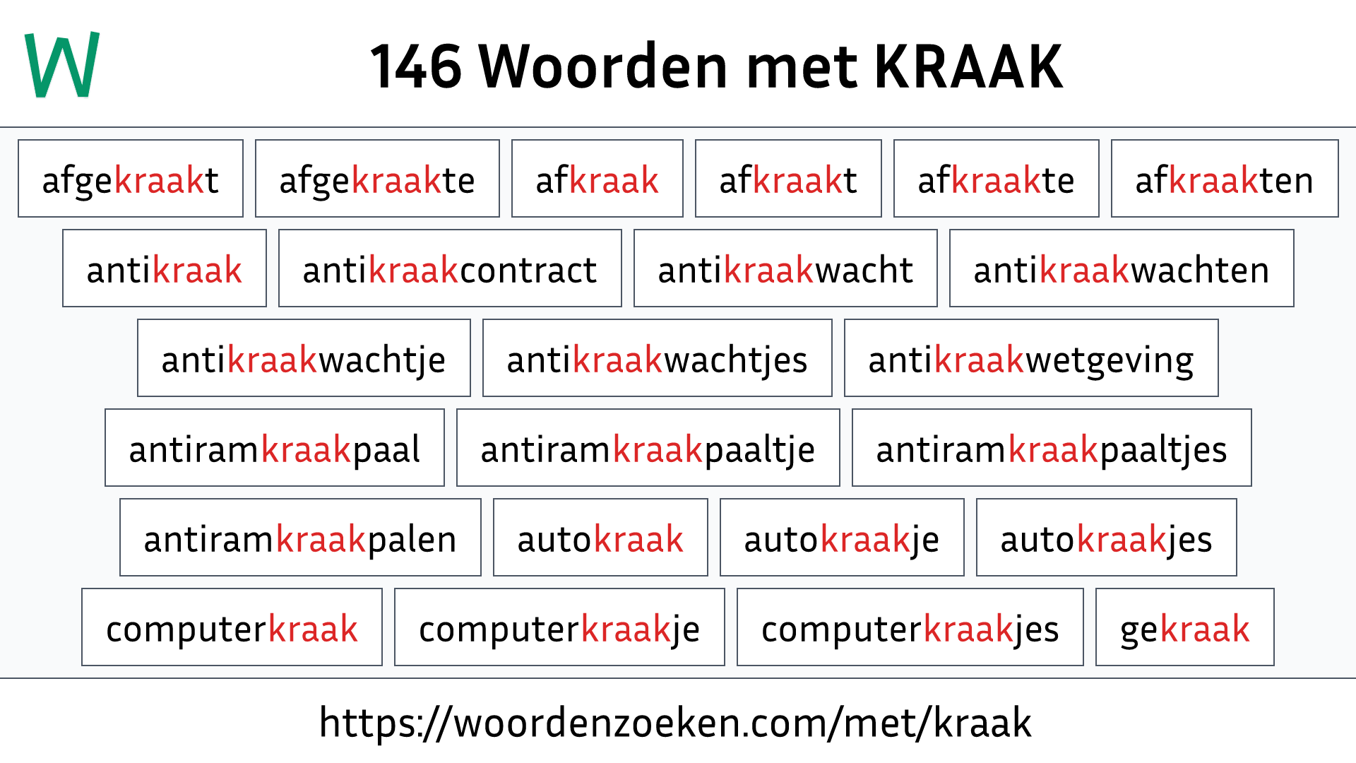 Woorden met KRAAK