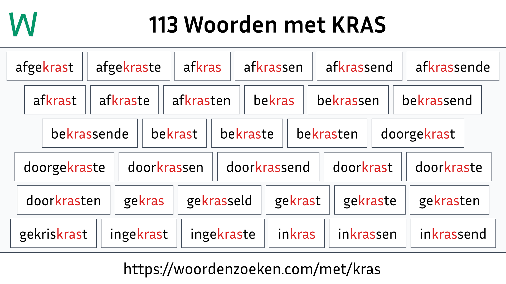 Woorden met KRAS