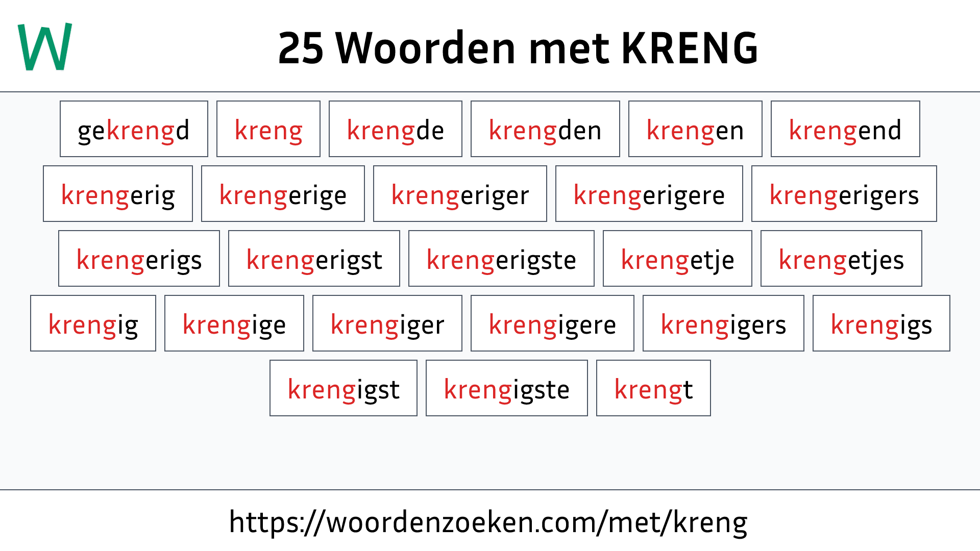 Woorden met KRENG
