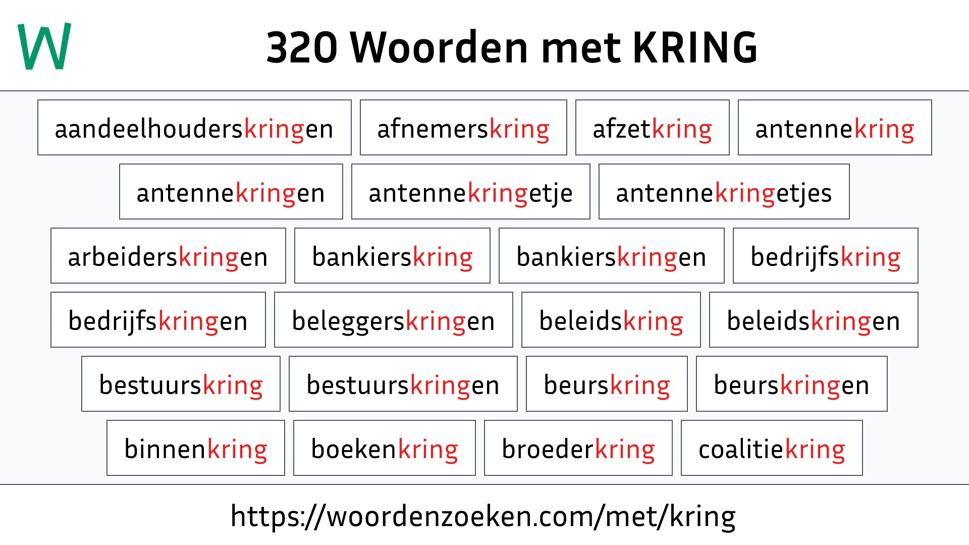 Woorden met KRING