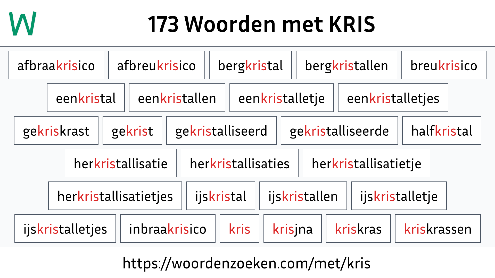 Woorden met KRIS