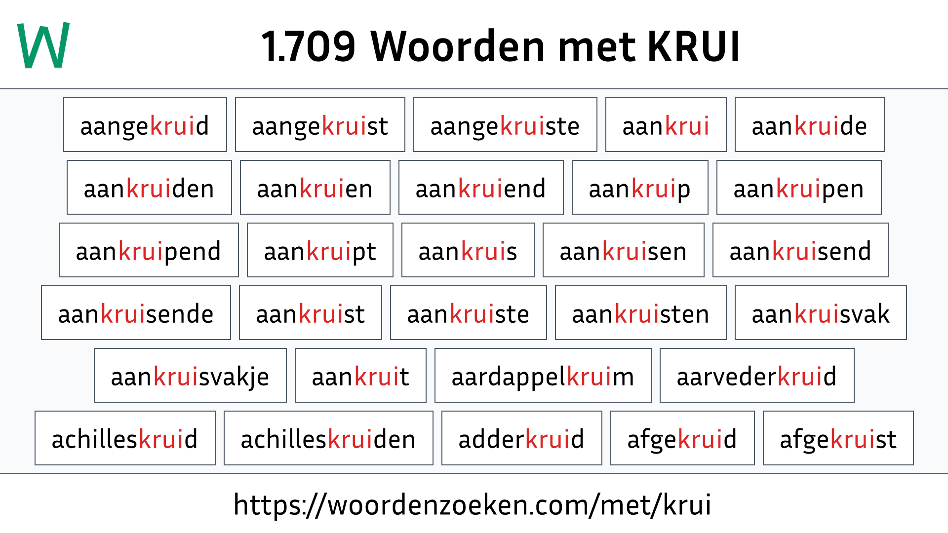 Woorden met KRUI