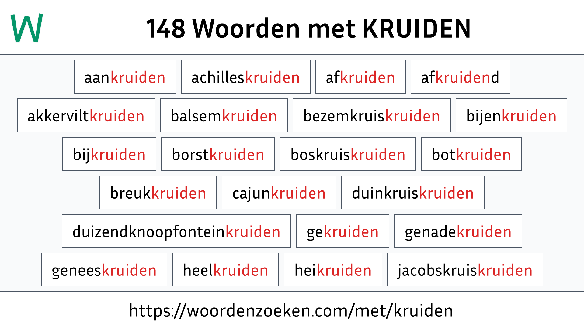 Woorden met KRUIDEN