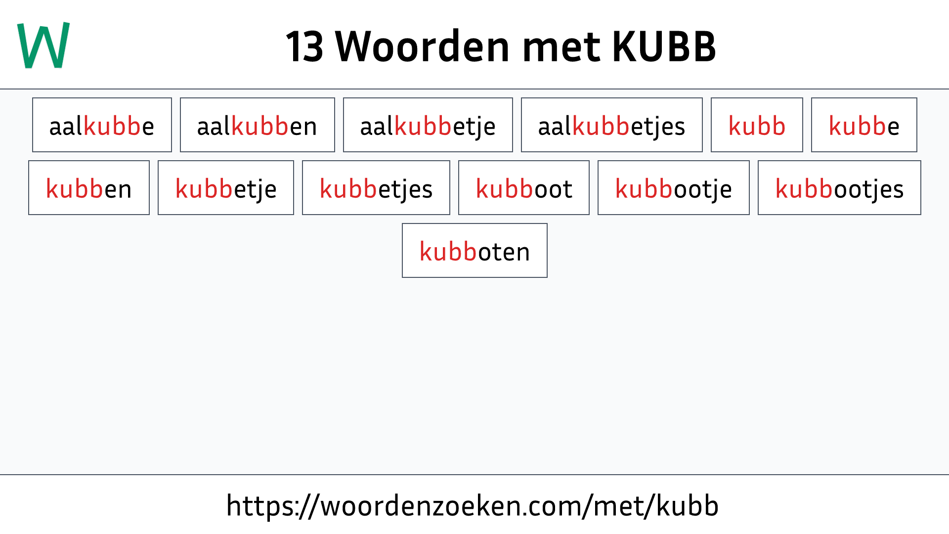 Woorden met KUBB