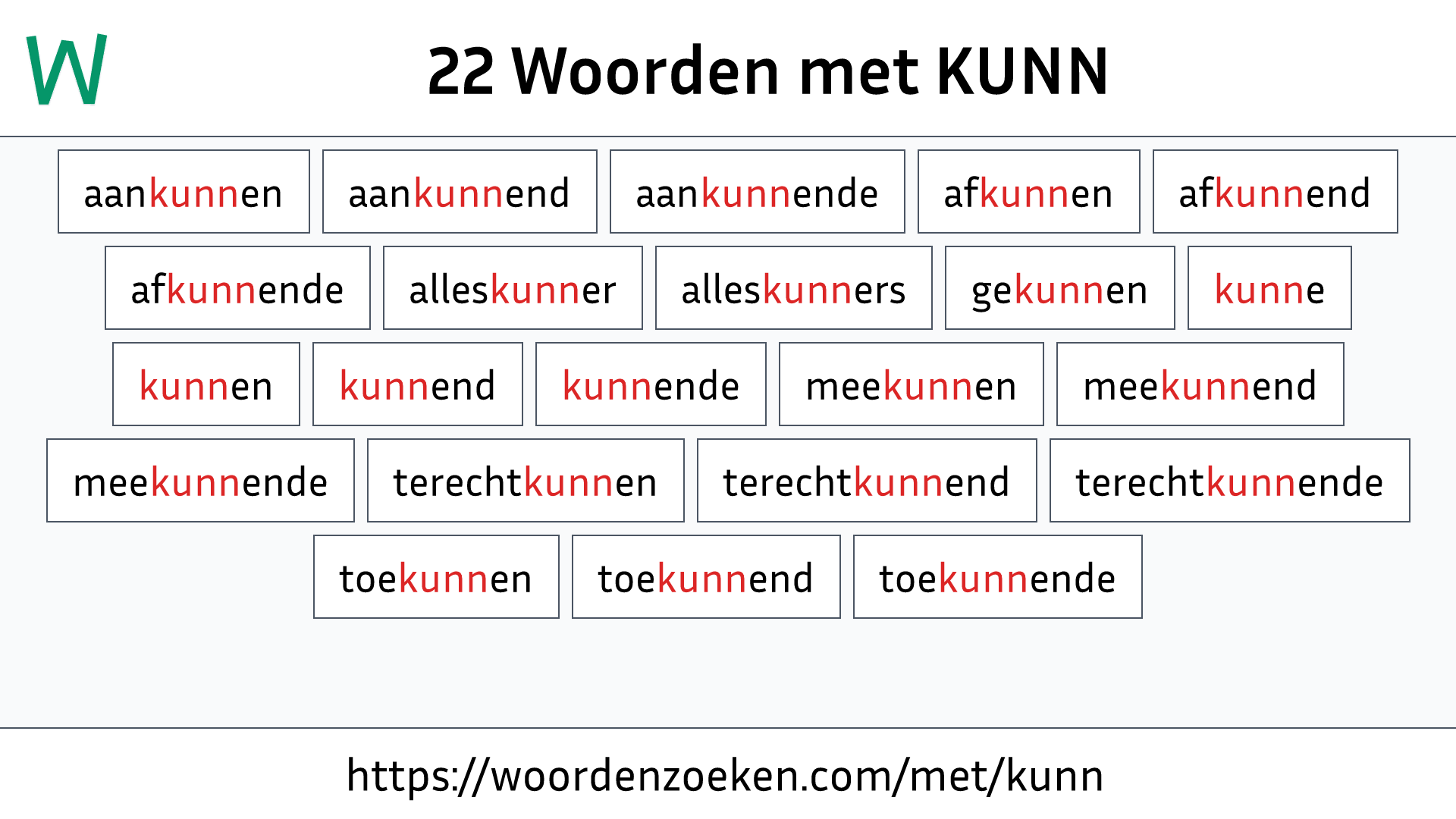 Woorden met KUNN