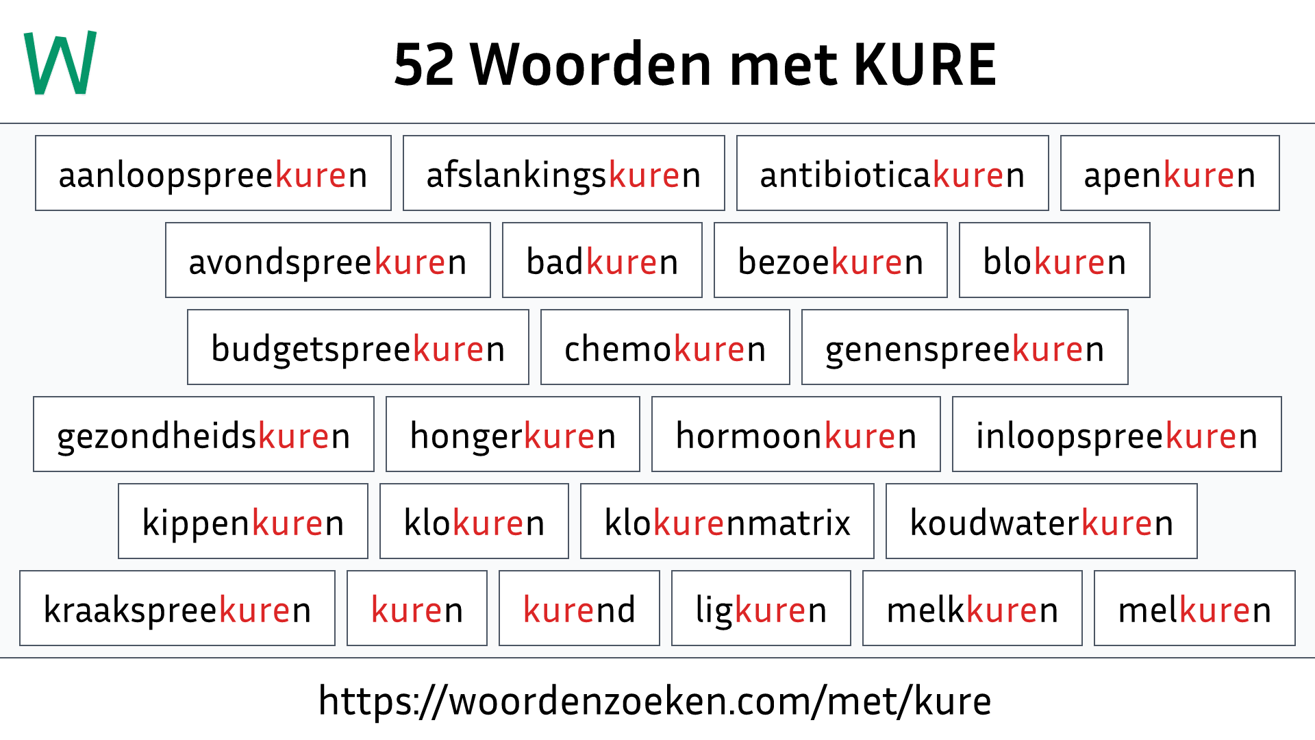 Woorden met KURE