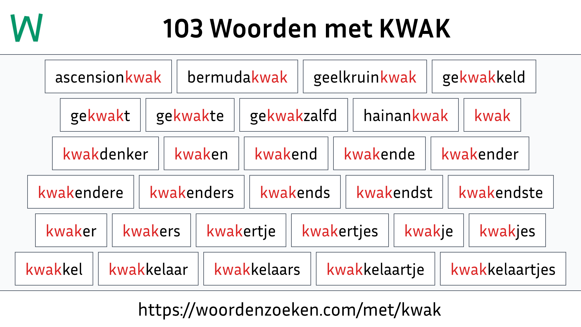 Woorden met KWAK