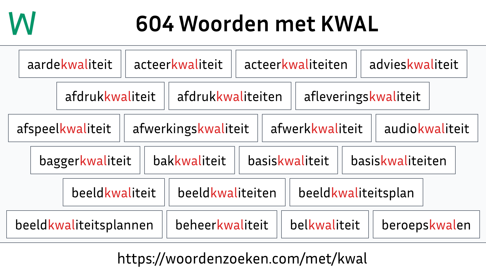 Woorden met KWAL