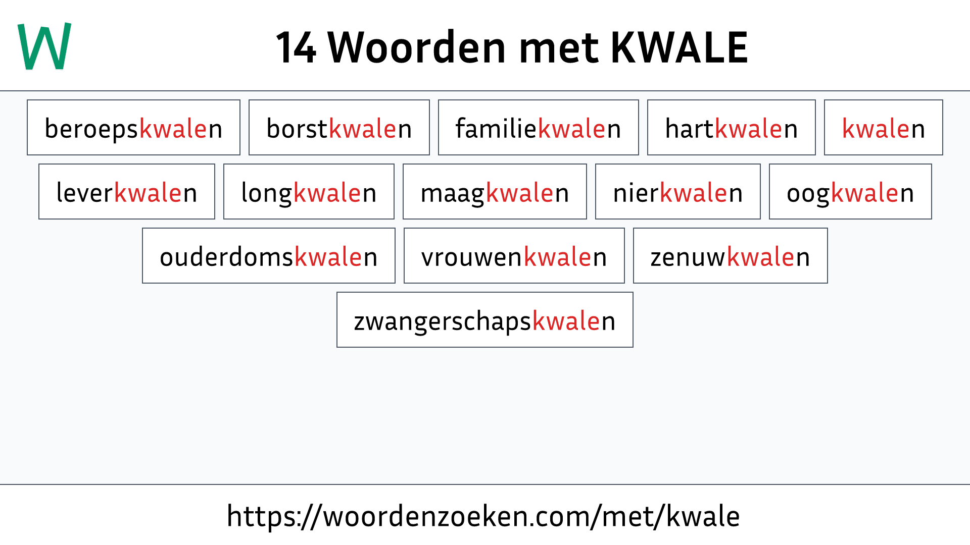 Woorden met KWALE