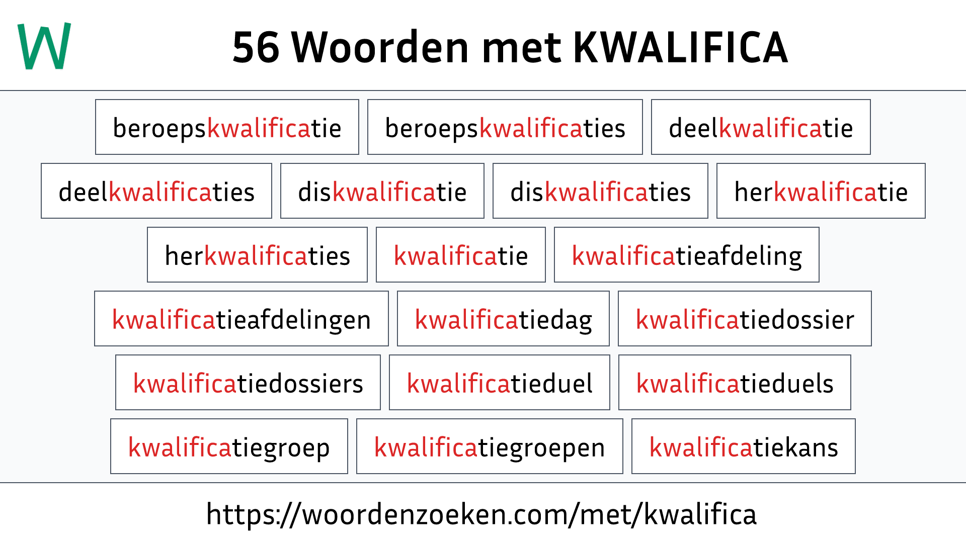 Woorden met KWALIFICA