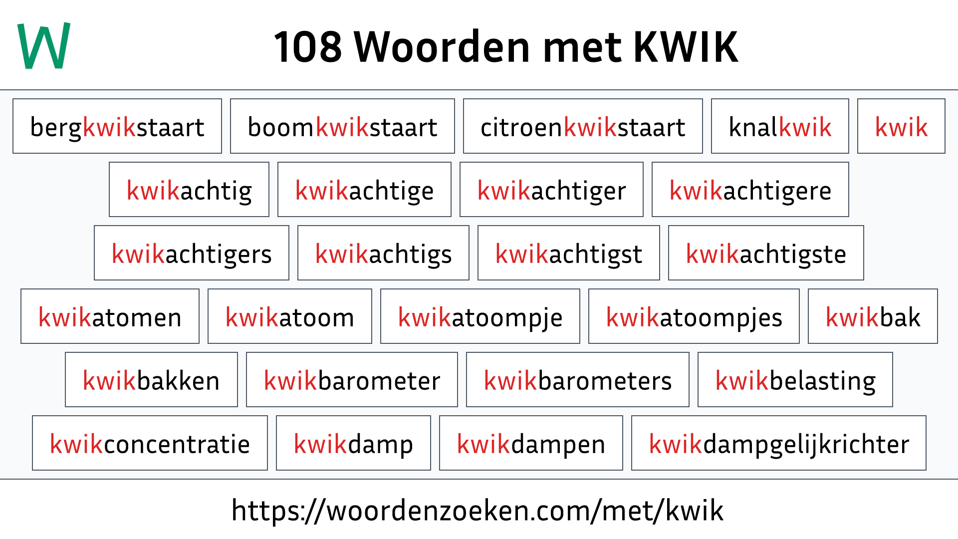 Woorden met KWIK