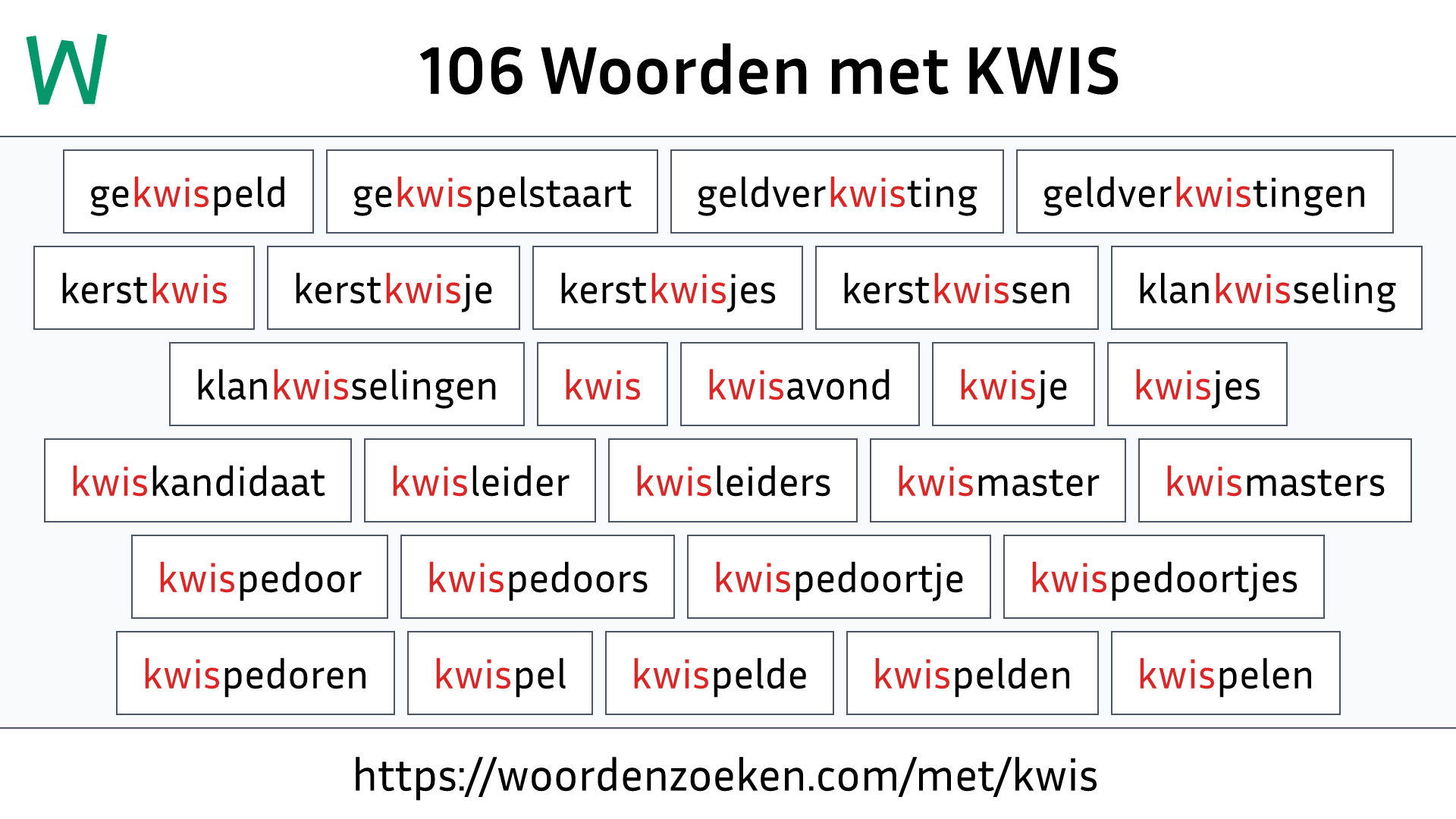 Woorden met KWIS