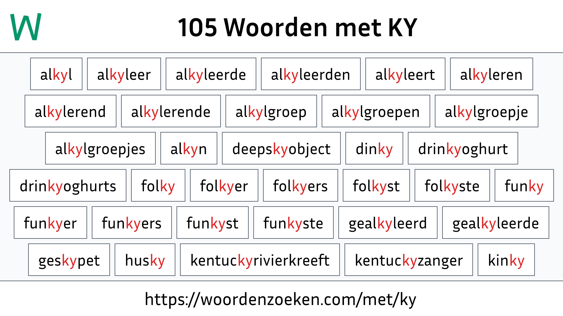 Woorden met KY
