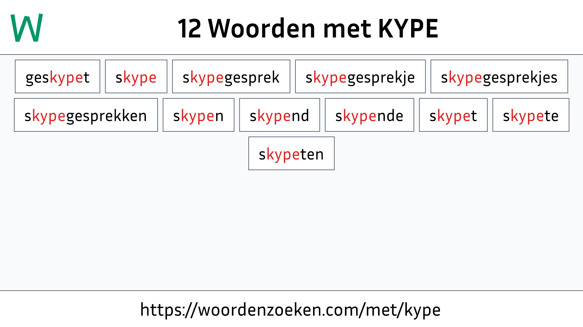 Woorden met KYPE