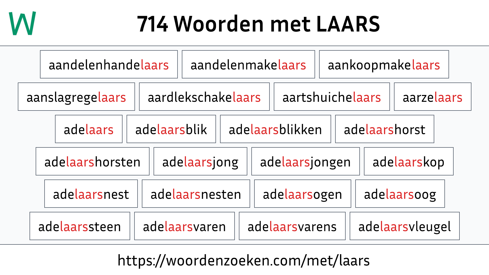 Woorden met LAARS