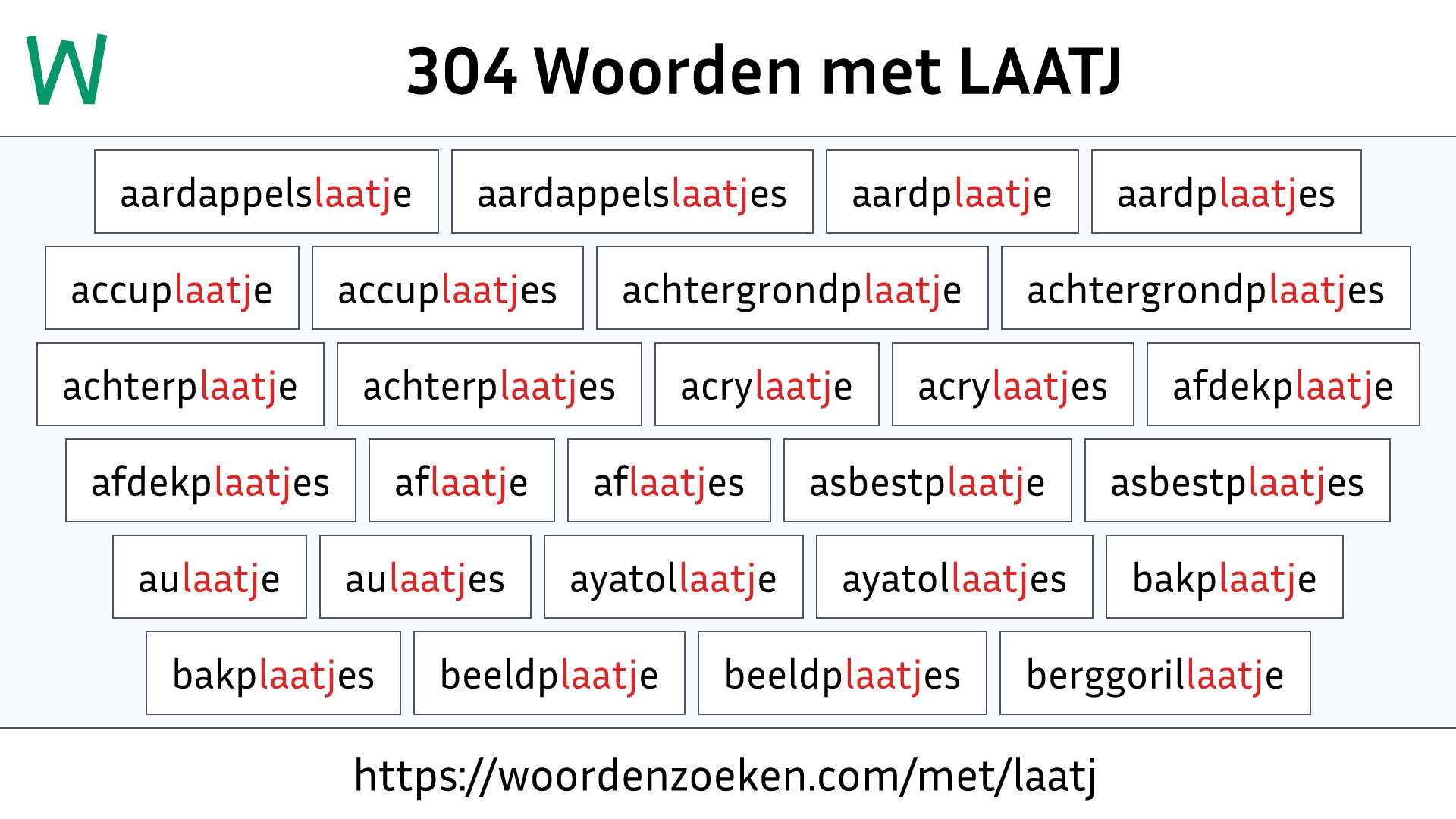 Woorden met LAATJ