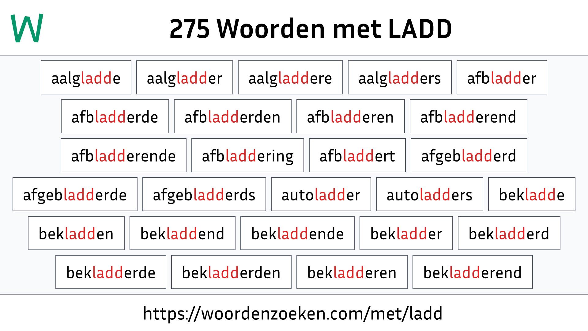 Woorden met LADD