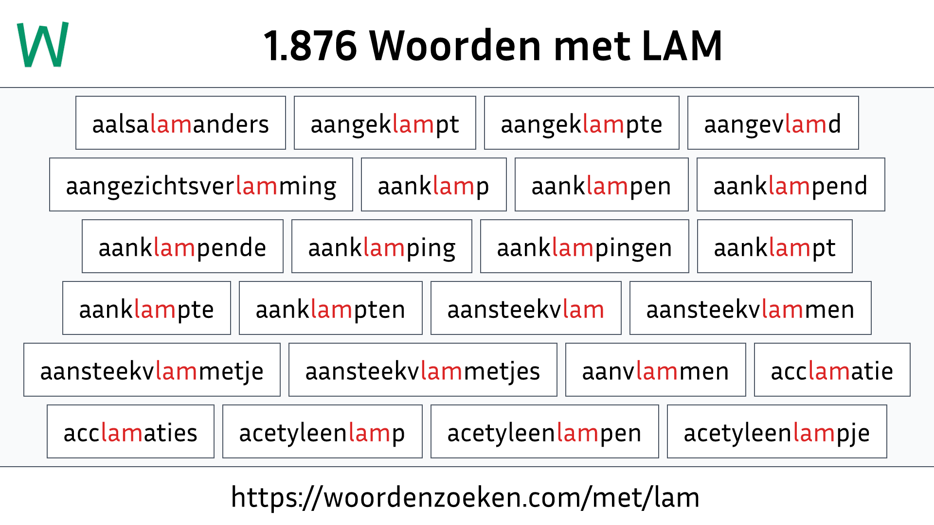 Woorden met LAM