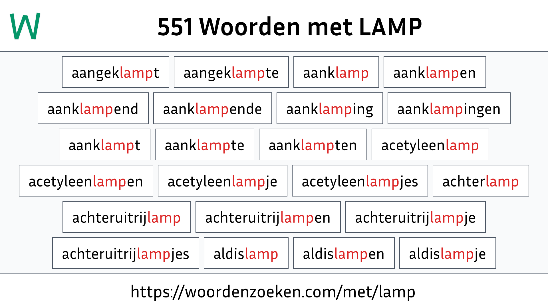 Woorden met LAMP