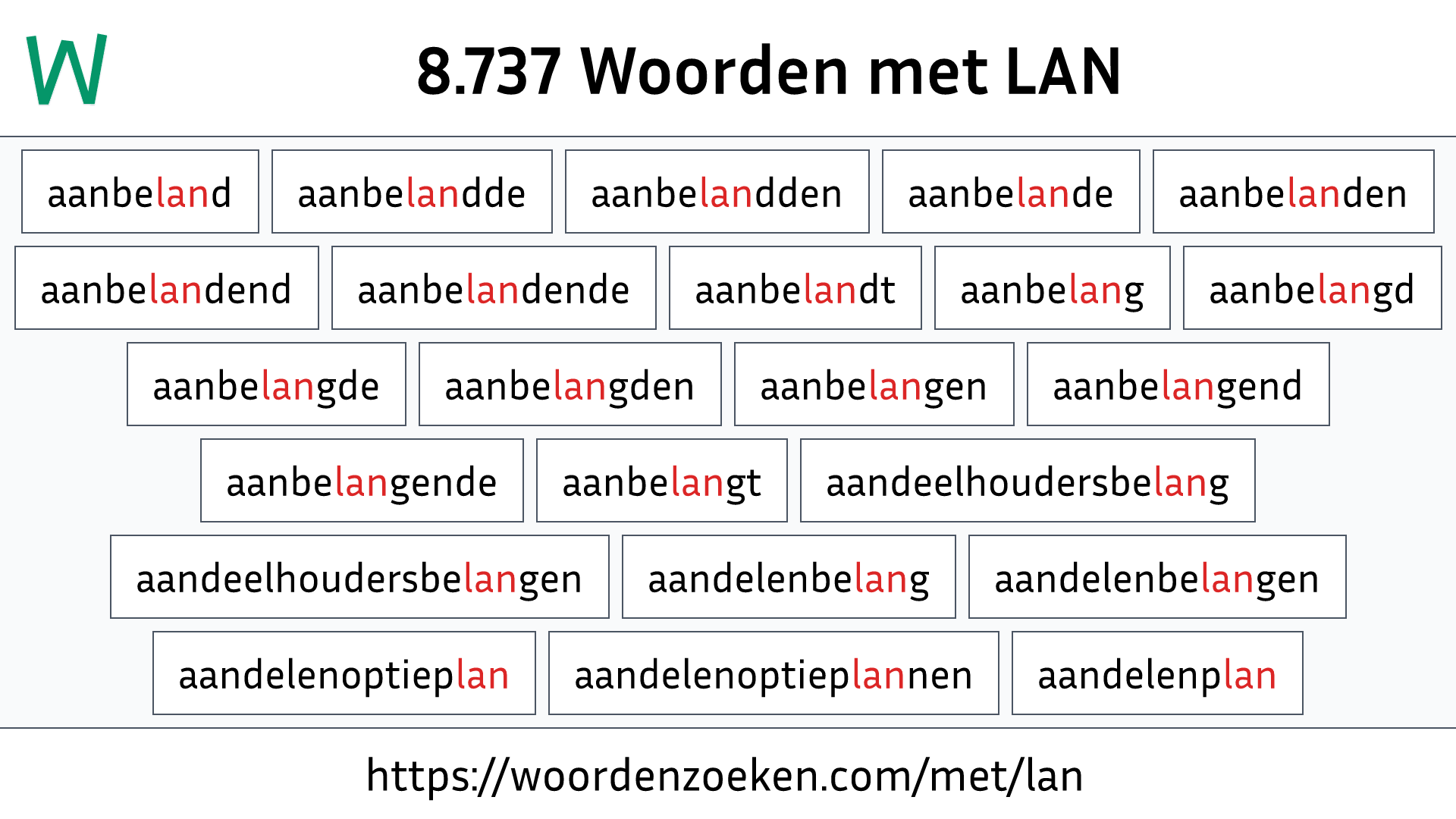 Woorden met LAN