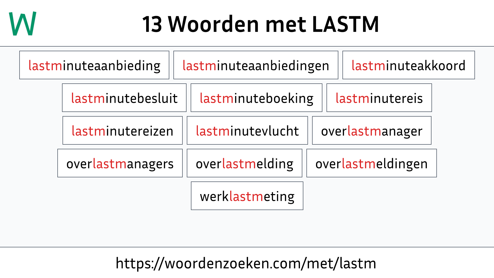 Woorden met LASTM