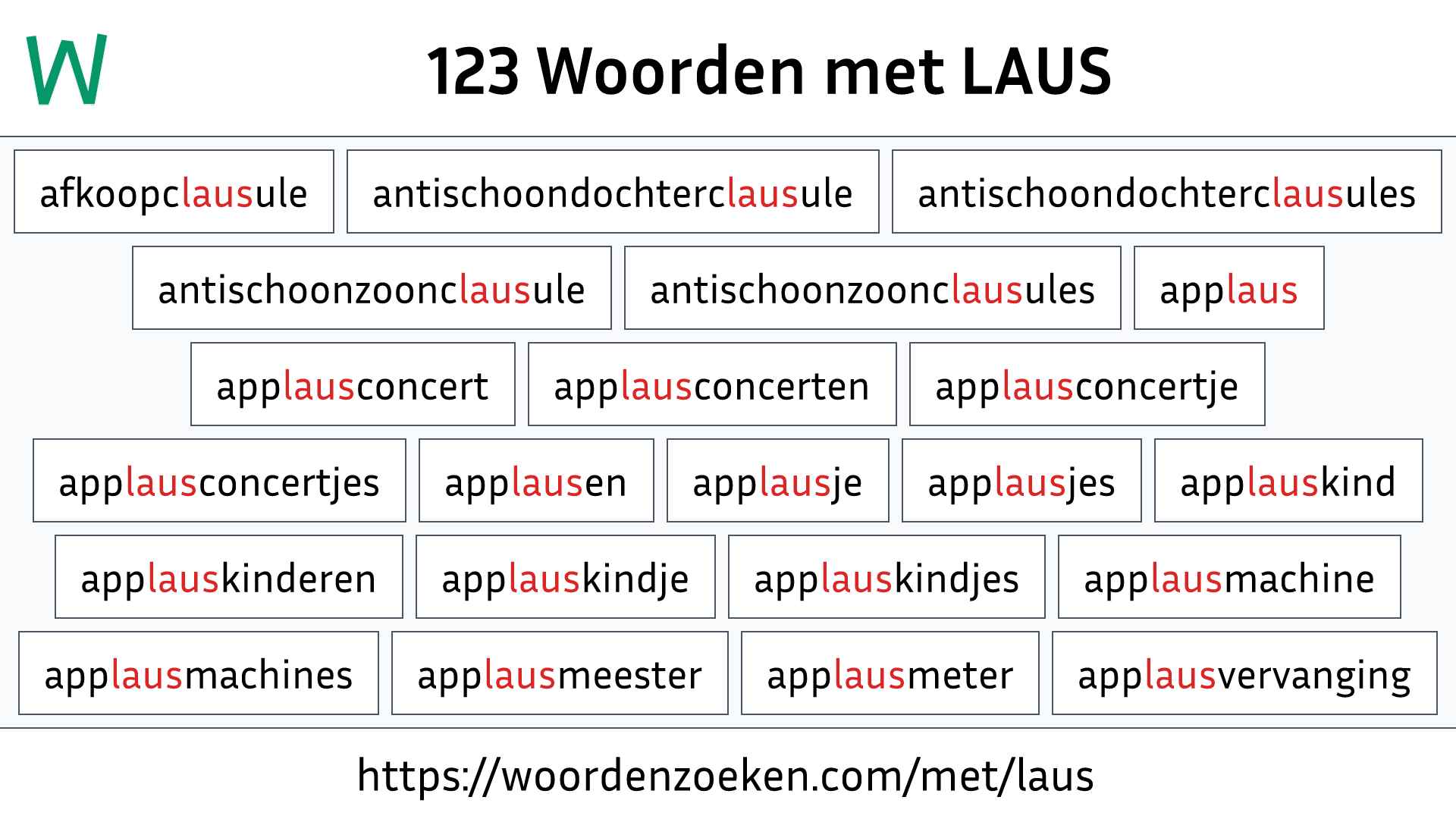 Woorden met LAUS