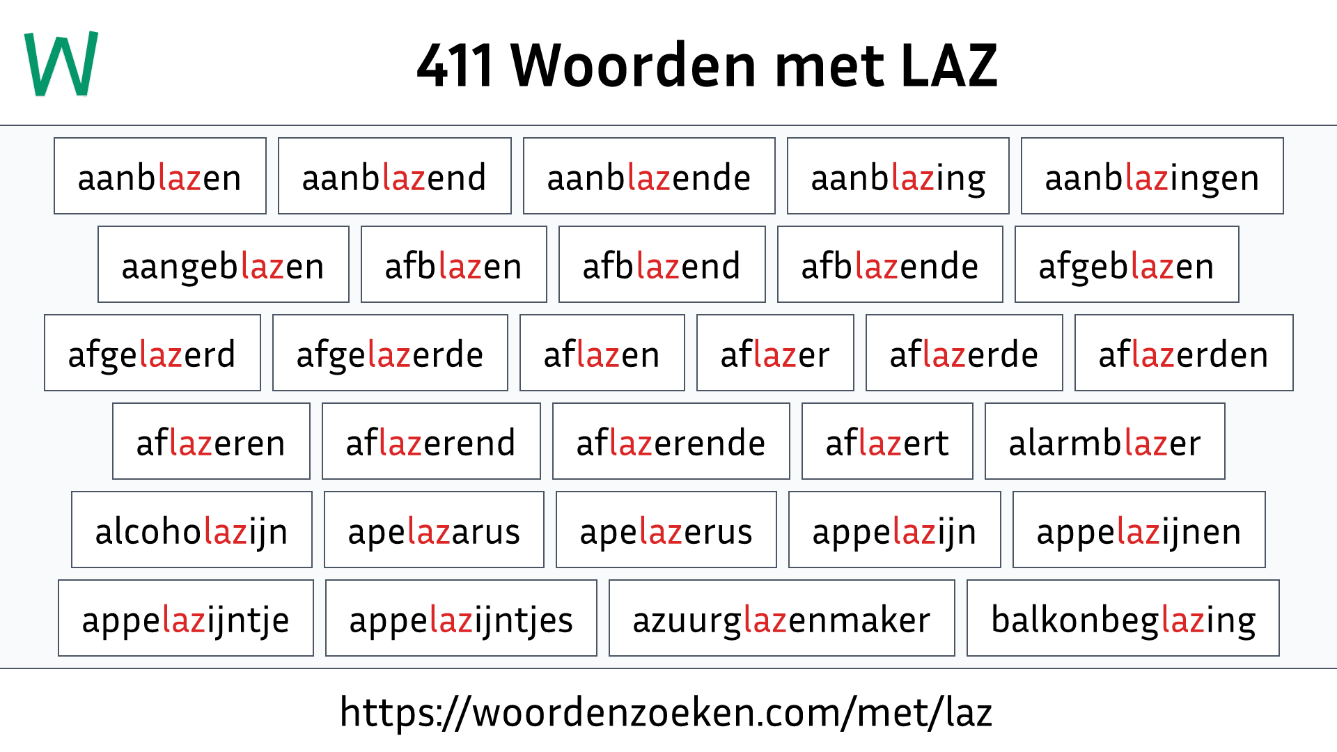 Woorden met LAZ