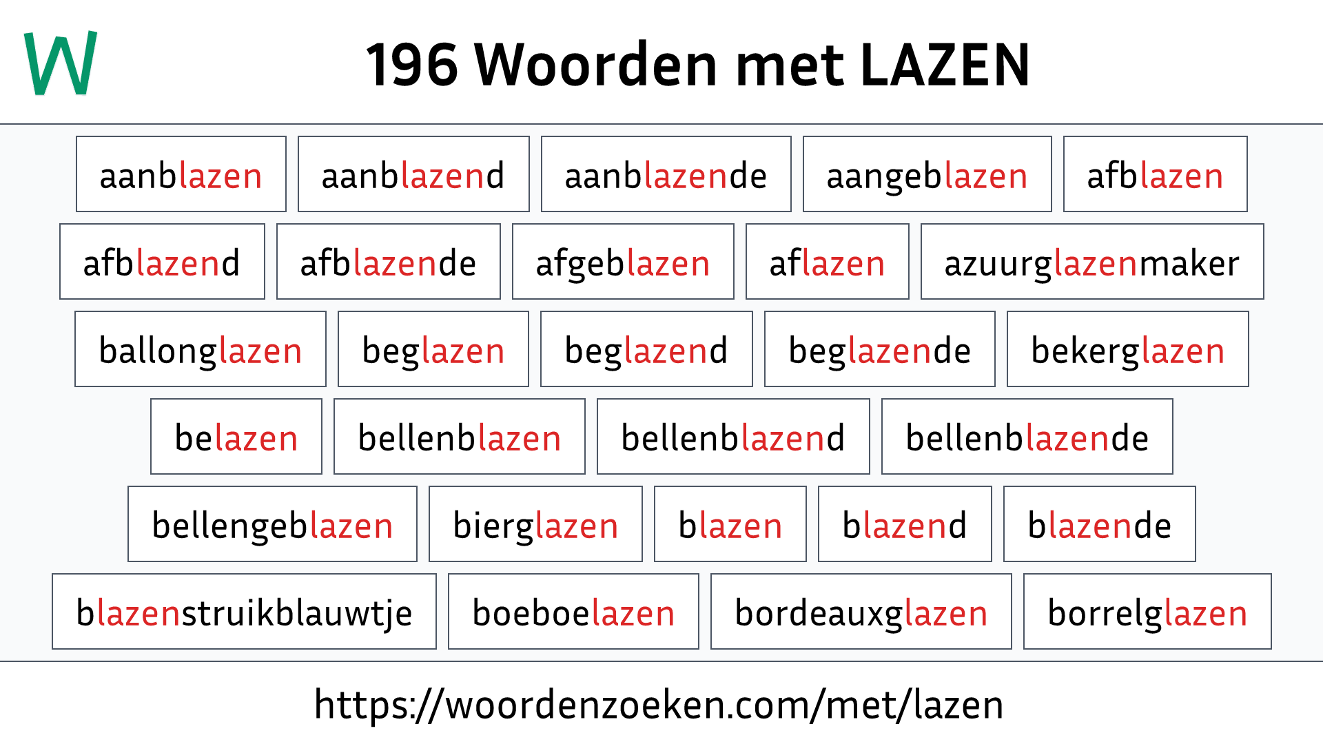 Woorden met LAZEN