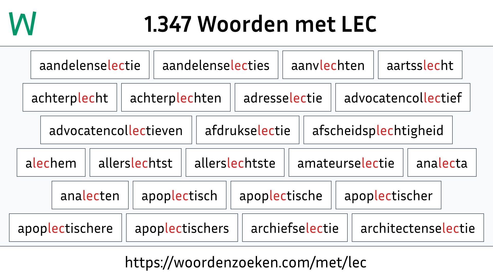 Woorden met LEC