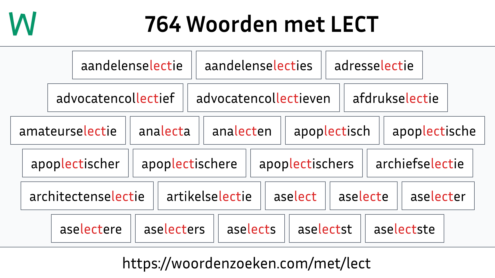 Woorden met LECT