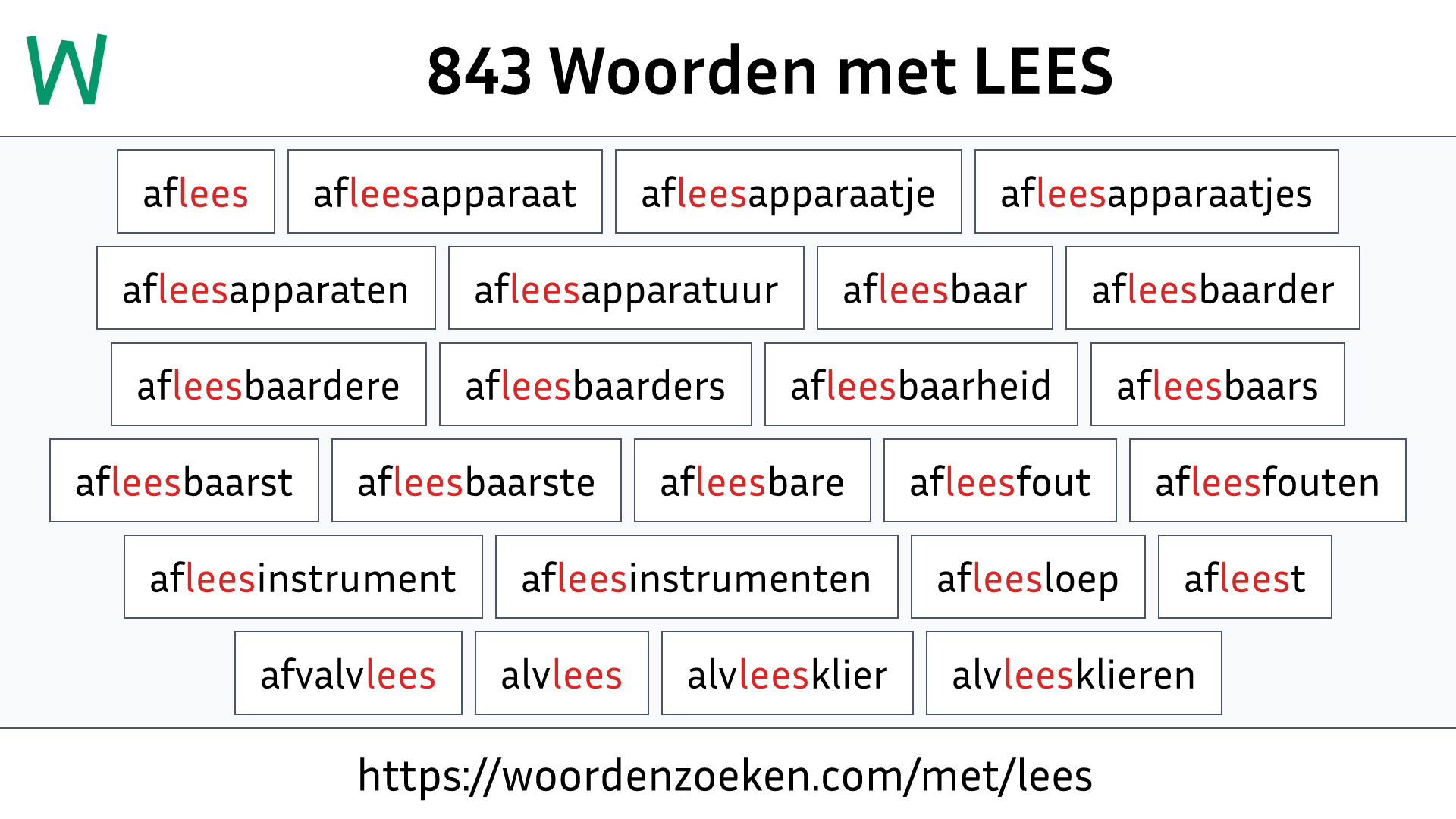 Woorden met LEES