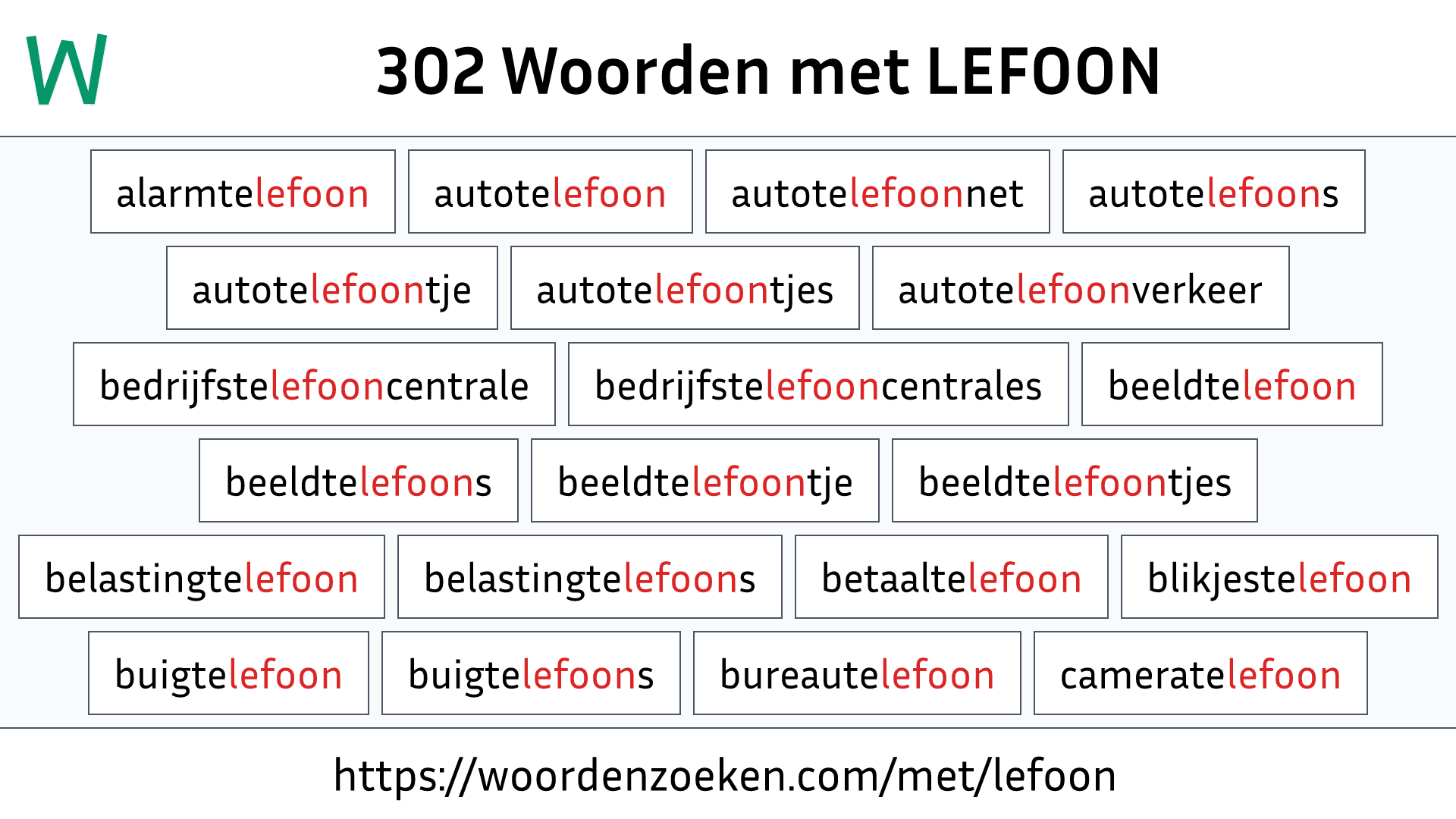 Woorden met LEFOON