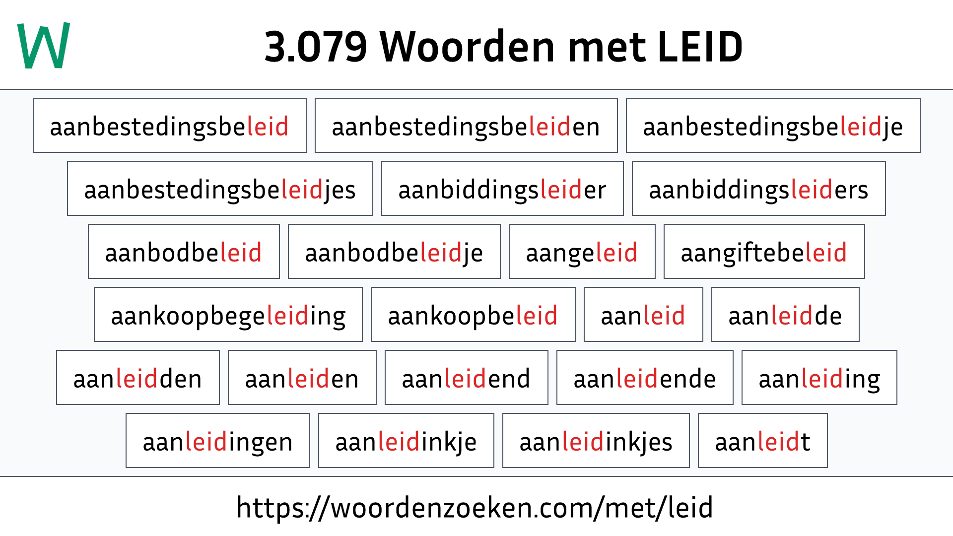 Woorden met LEID