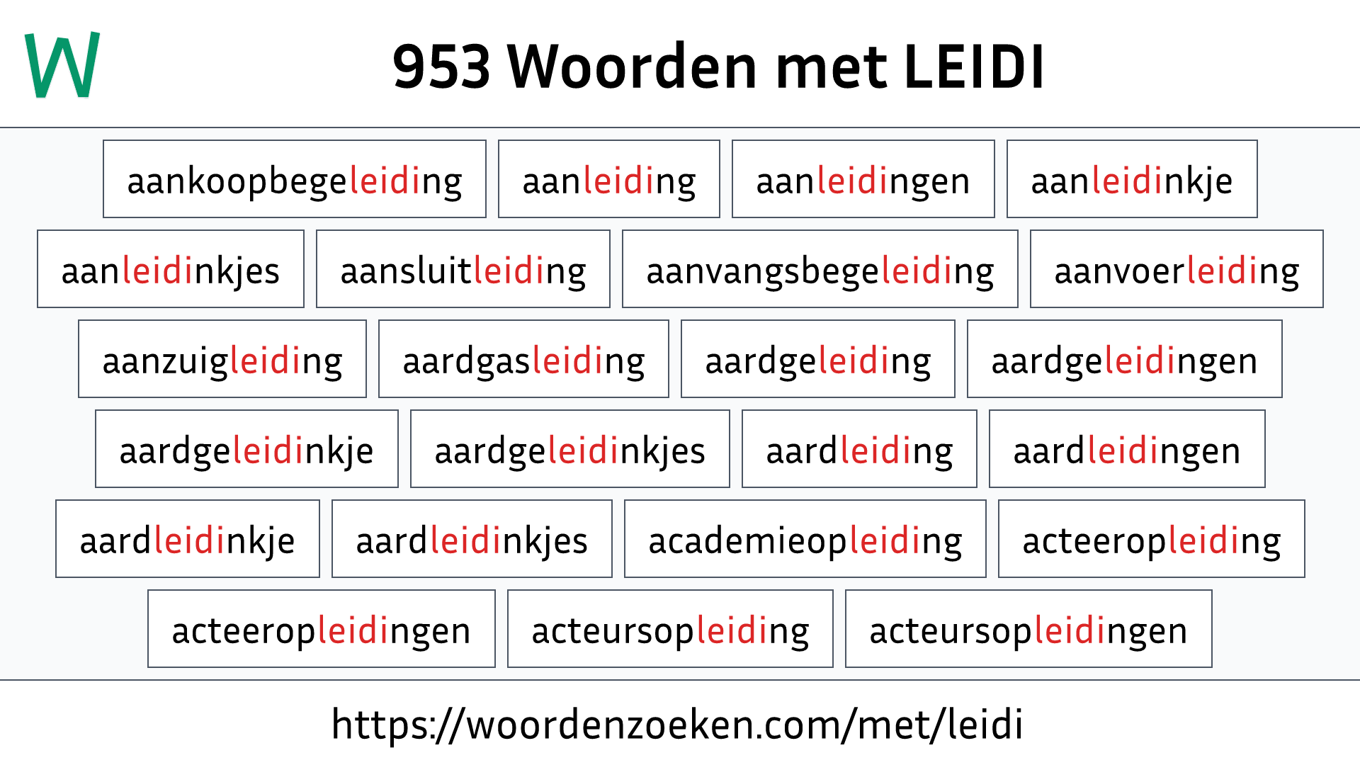 Woorden met LEIDI