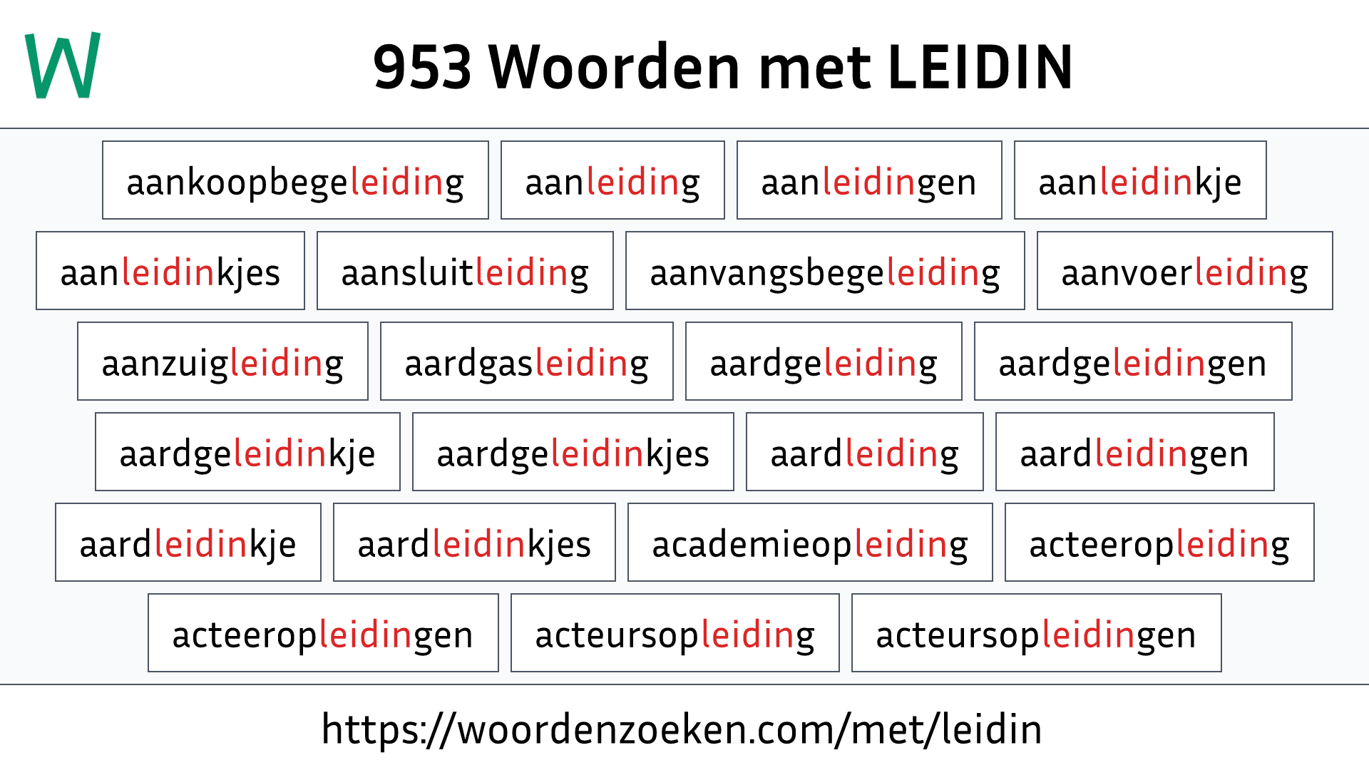 Woorden met LEIDIN