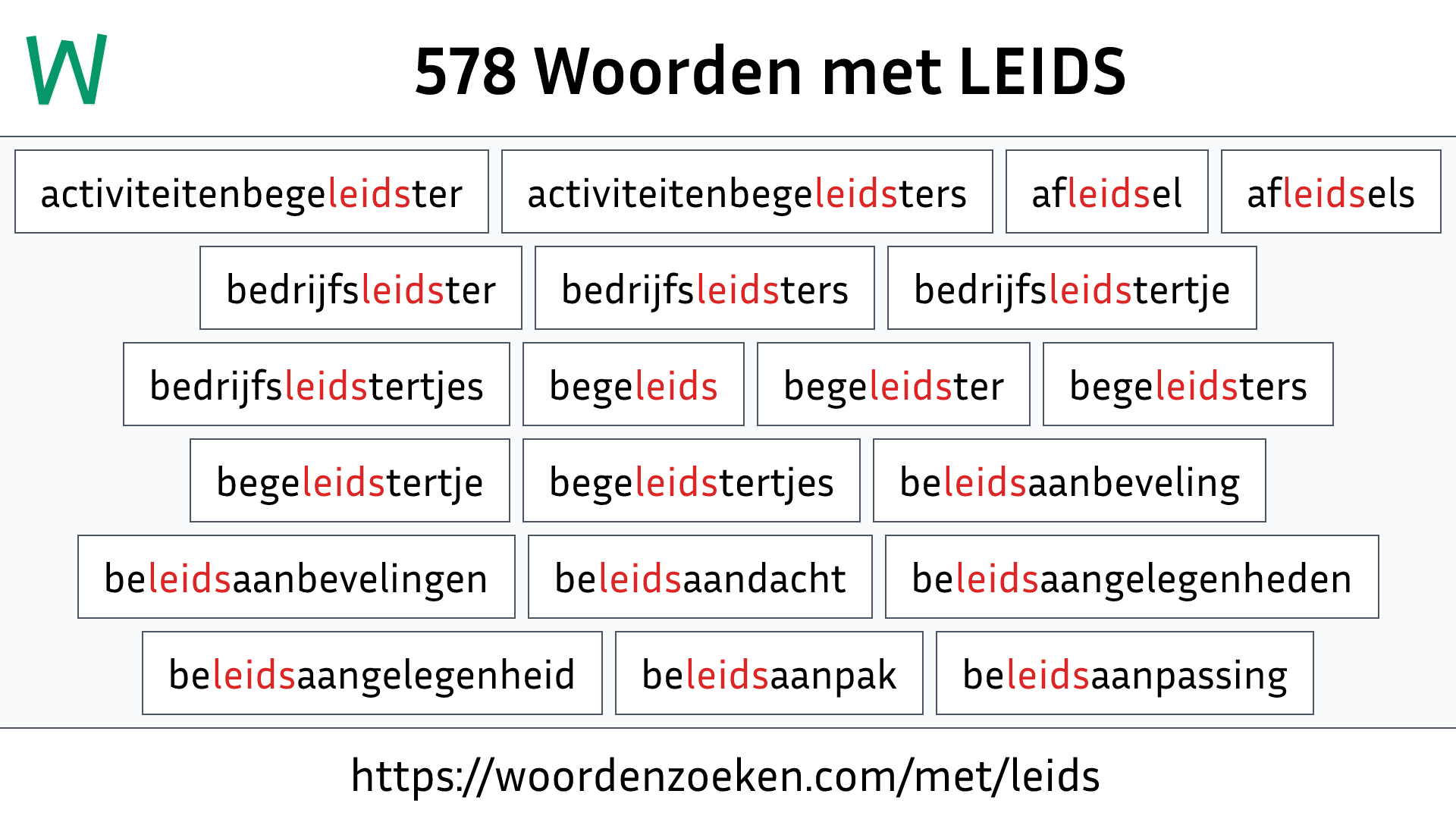 Woorden met LEIDS