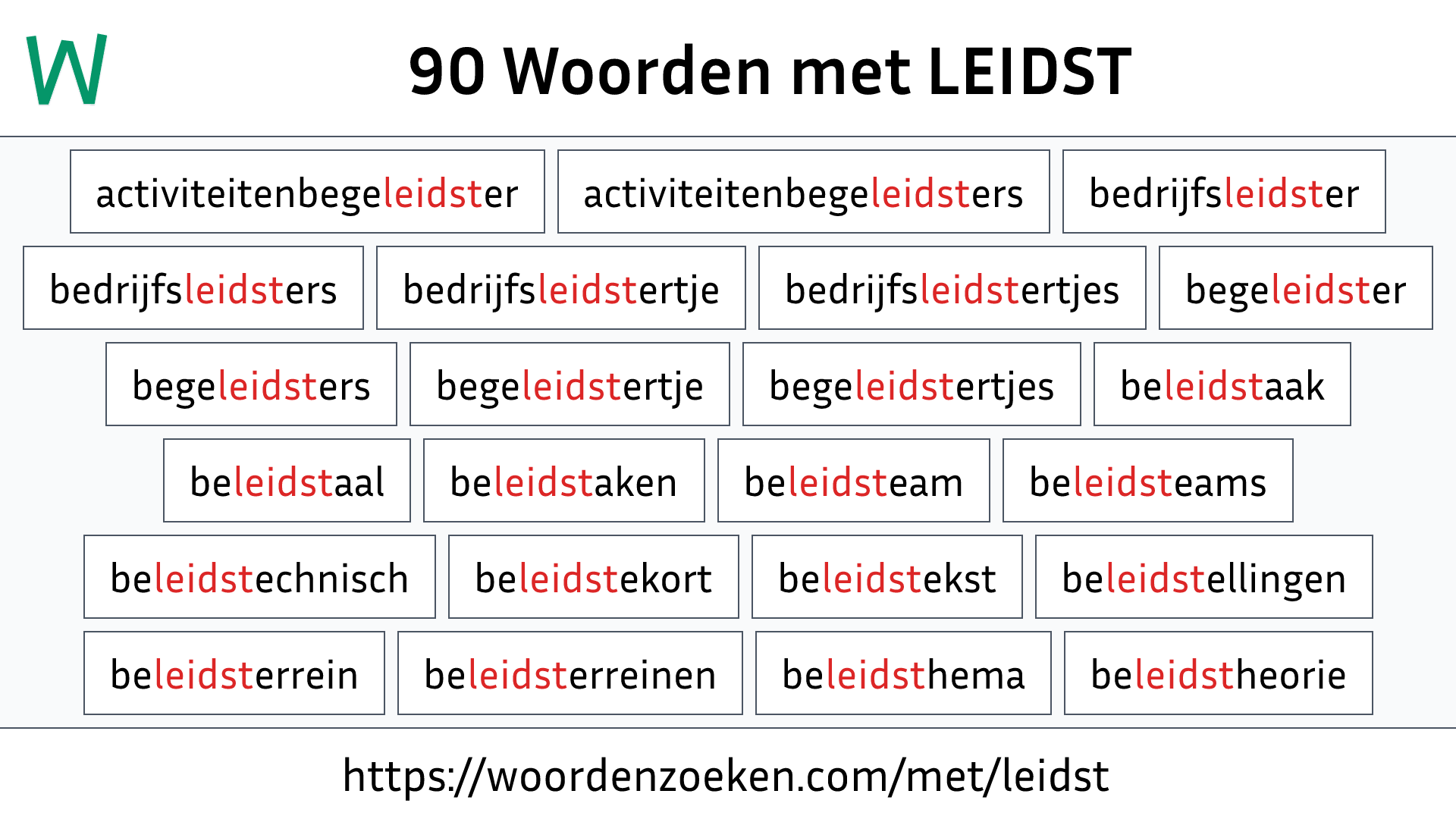 Woorden met LEIDST
