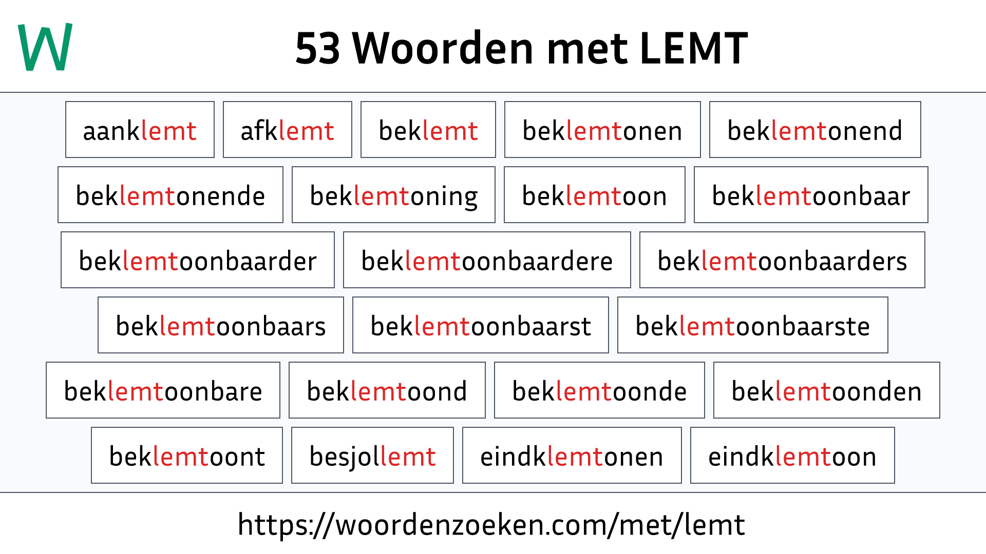 Woorden met LEMT