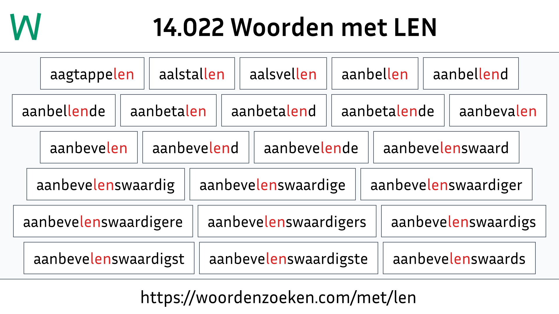 Woorden met LEN