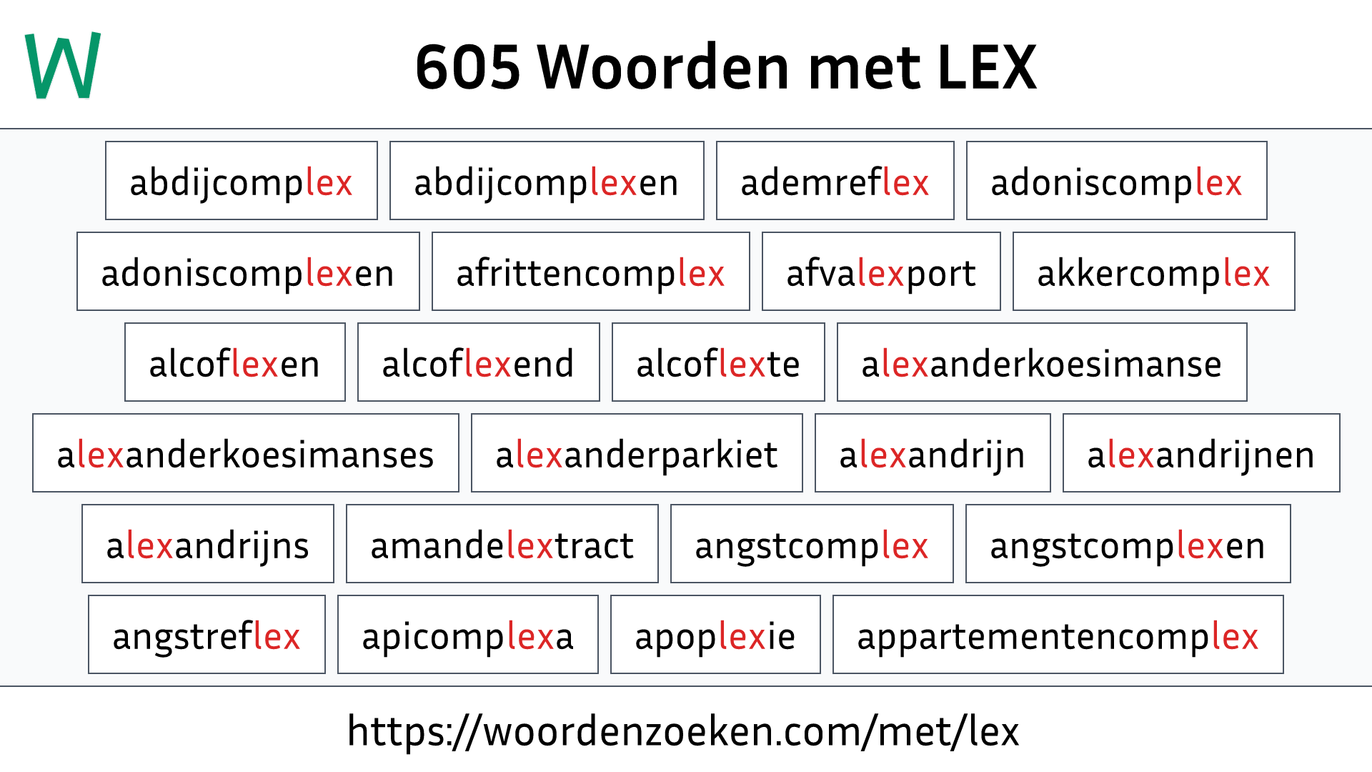 Woorden met LEX