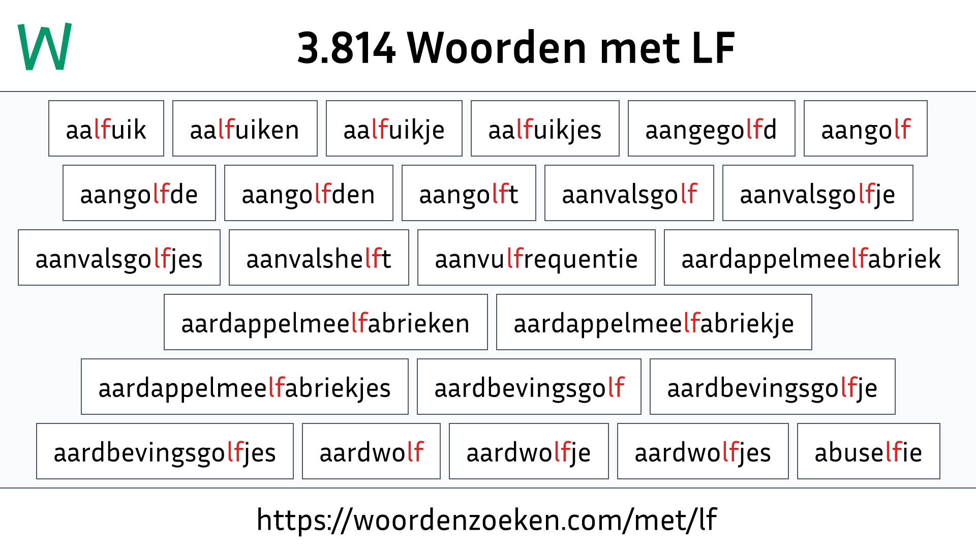 Woorden met LF