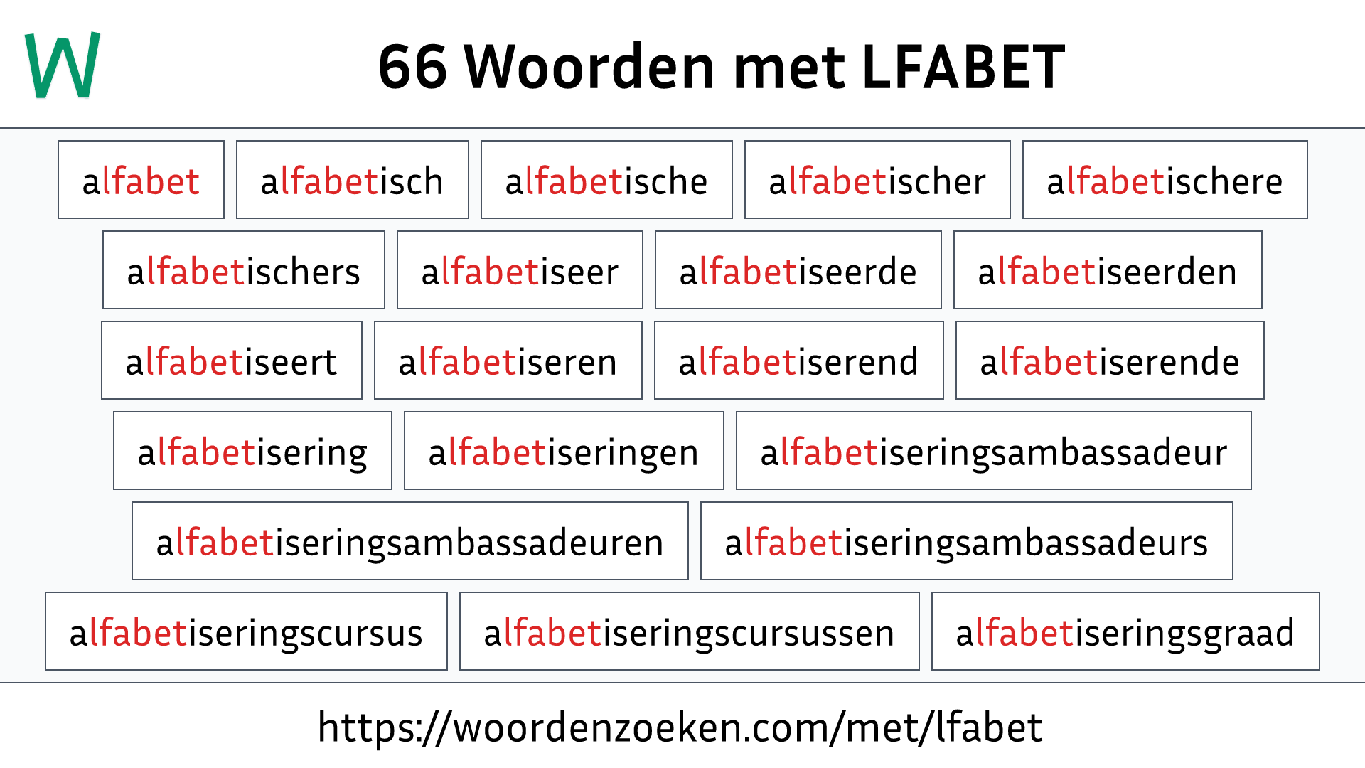 Woorden met LFABET