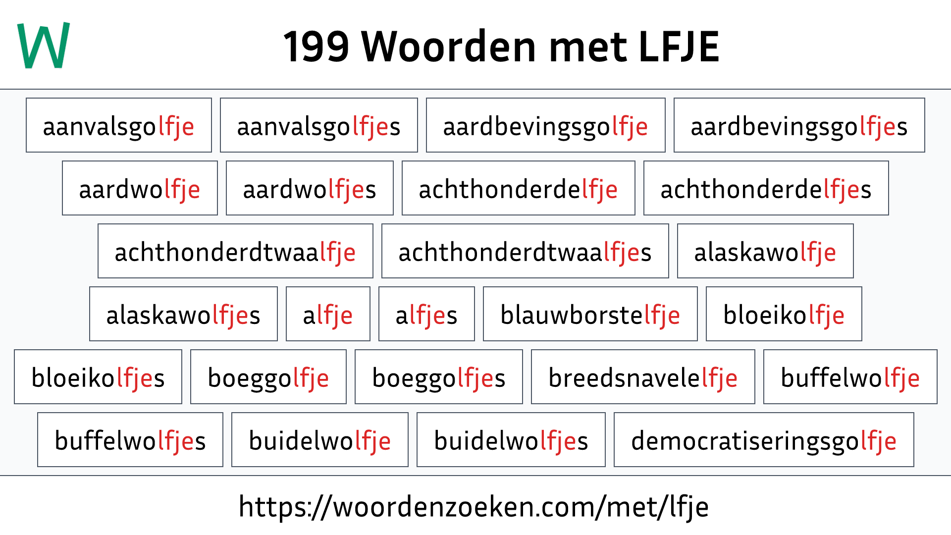 Woorden met LFJE