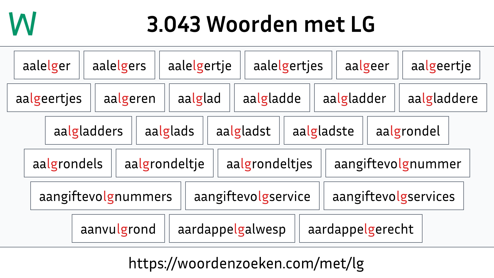 Woorden met LG